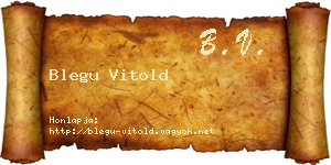 Blegu Vitold névjegykártya